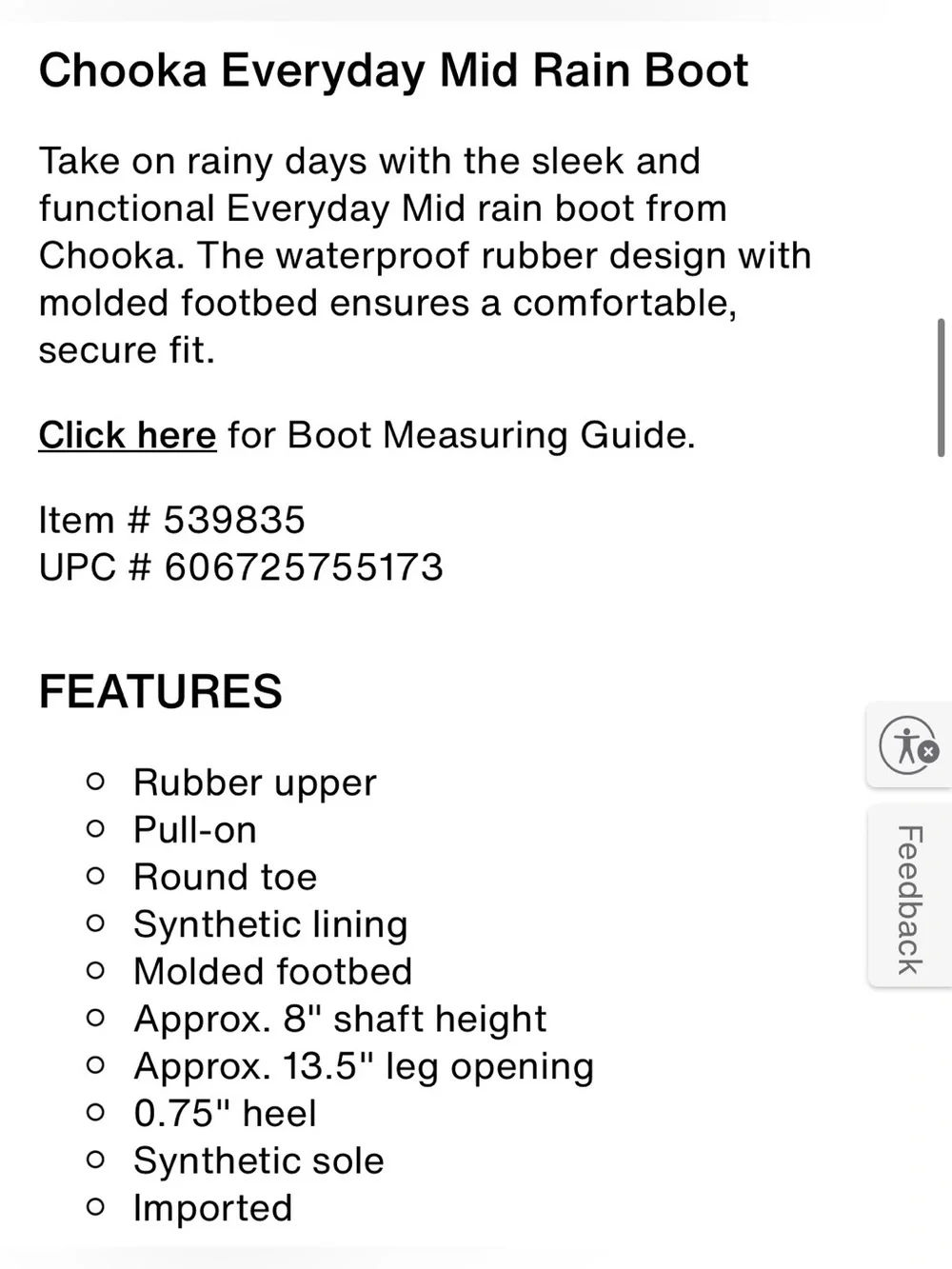 Chooka Buckle Mid Rain Boot